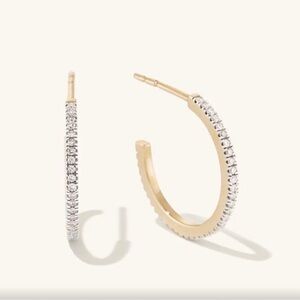 Mejuri Pave Diamond Hoops 14K Gold